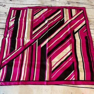 Vera Pink & Black abstract stripe scarf